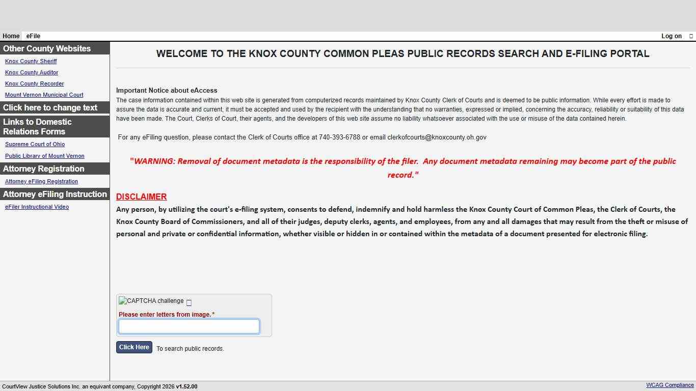Welcome Page - CourtView Justice Solutions